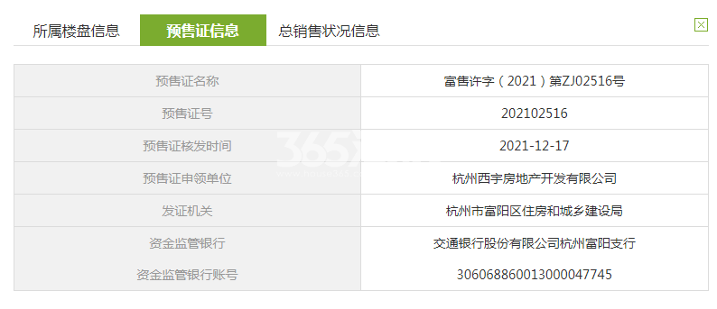 观宇锦云里13、17#预售证