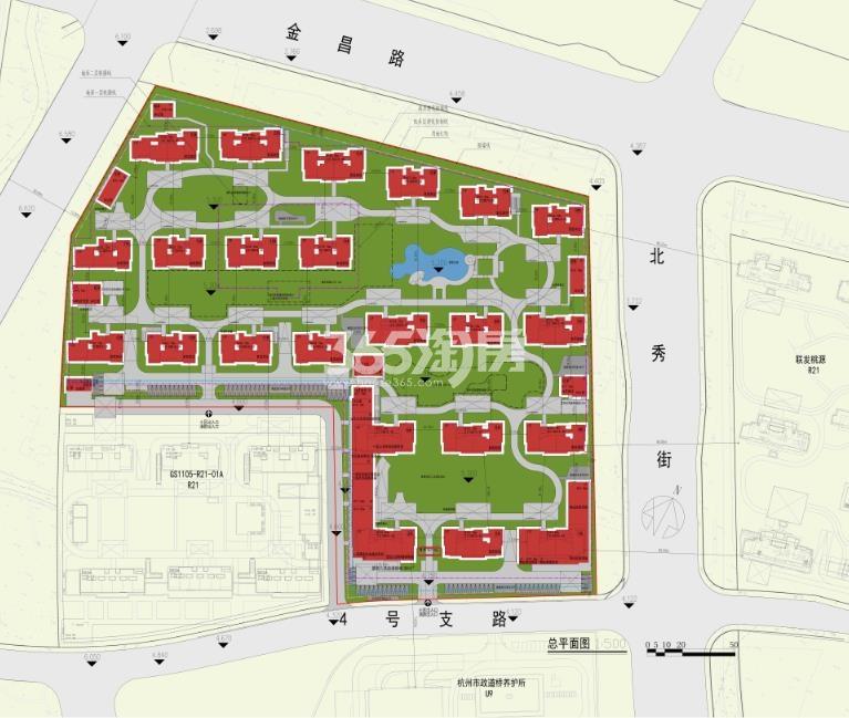 滨江桃源5号地块规划总平面图