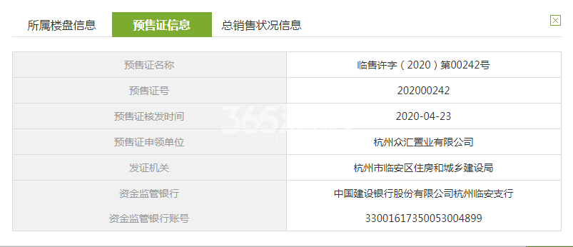 星雨华府麓园10#预售证信息