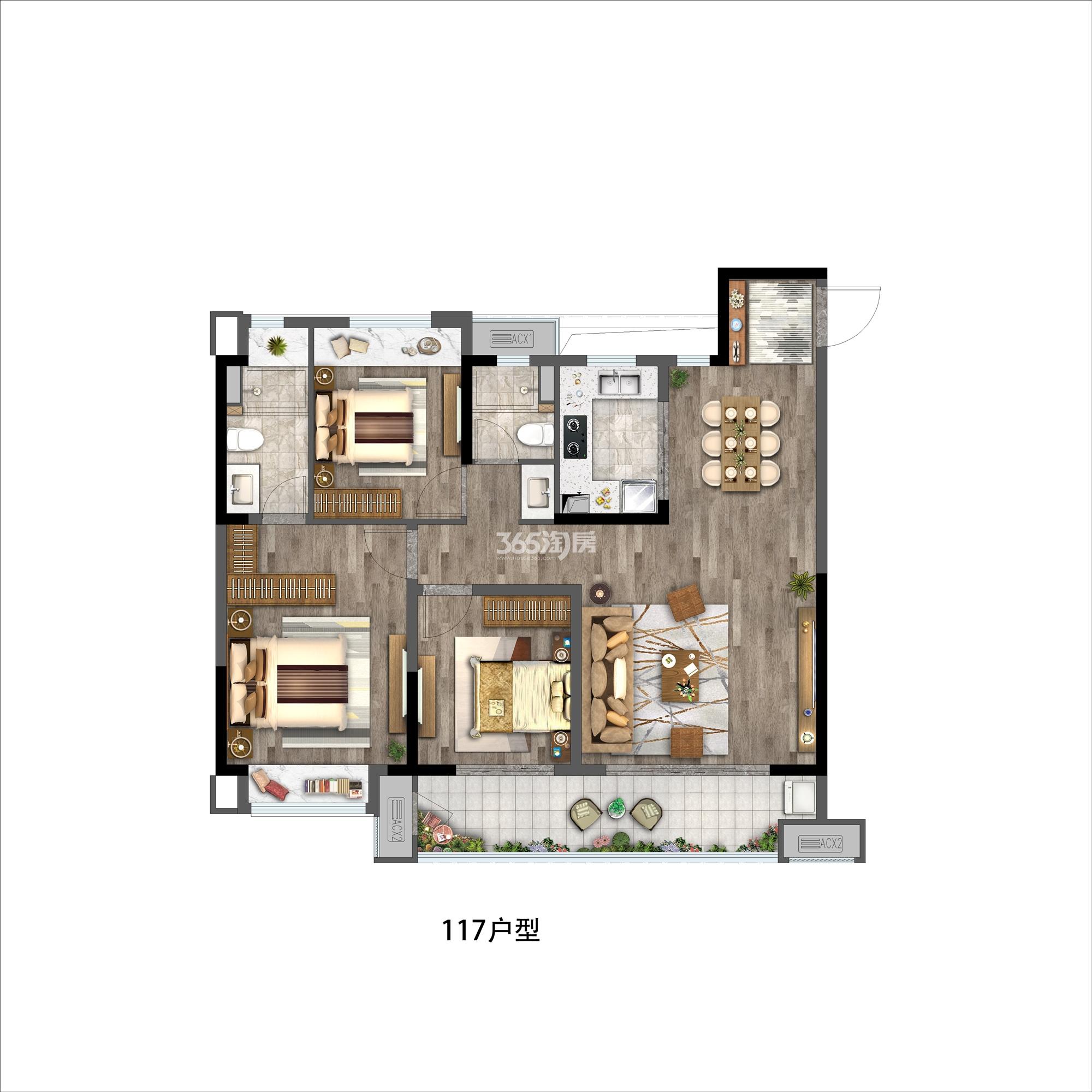 金科敏捷氿著117平方米户型图