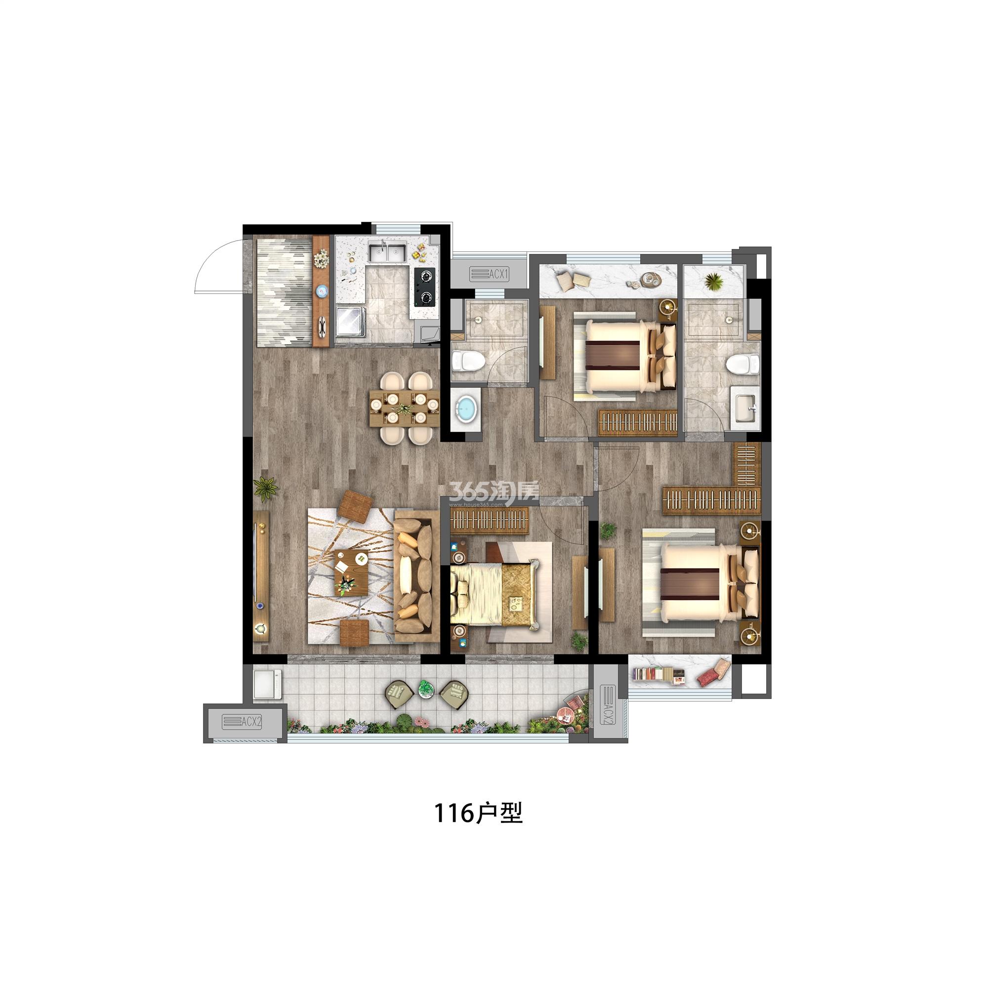 金科敏捷氿著116平方米户型图