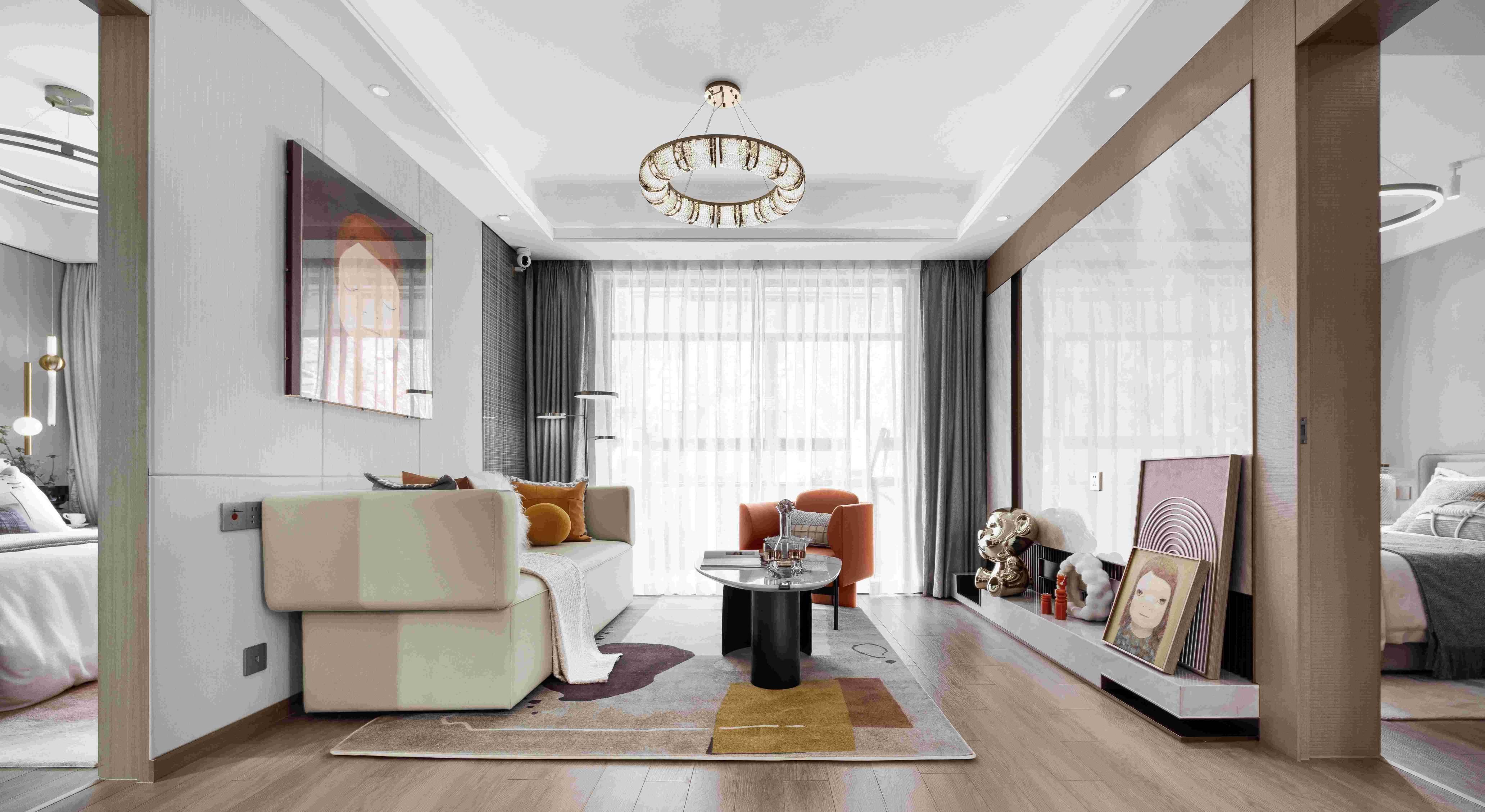 华宇·林湖雅舍建面约89㎡户型样板间客厅